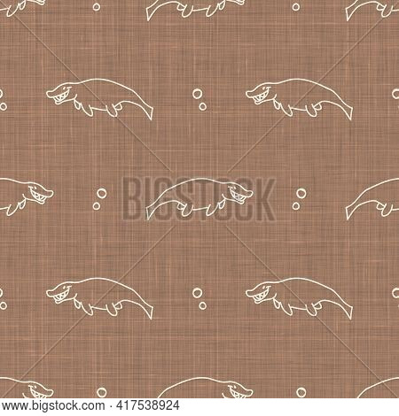 Seamless Background Mosasaurus Dinosaur Gender Neutral Baby Pattern. Simple Whimsical Minimal Earthy