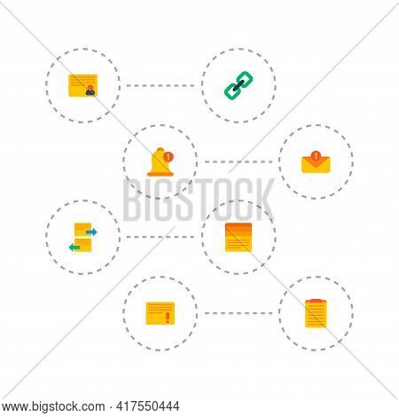 Set Of Management Icons Flat Style Symbols With Add Link, Inbox, Task List And Other Icons For Your 