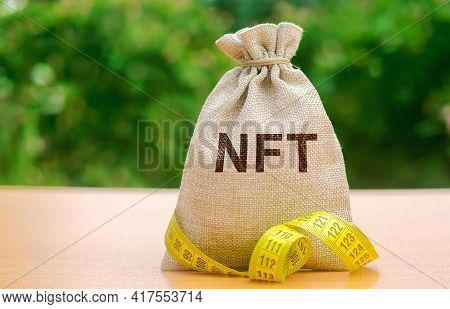 Money Bag Nft - Non-fungible Token. Digitally Represented Product Or Asset. Selling Digital Assets A