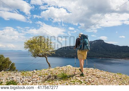 Beautiful landscapes on the Carian trail. Aegean Sea, Turkey.