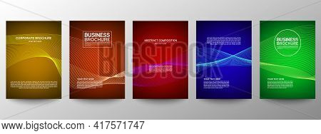 Cover Geometric Minimal. Set. Vector Abstract Line Pattern For Poster Design. Set Of Templates For B