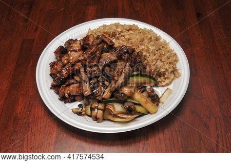 Delicious Japanese Cuisine Known As Steak And Chicken Hibachi