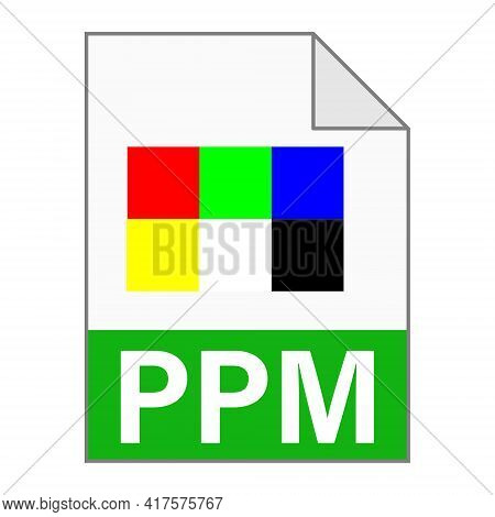 Modern Flat Design Of Ppm File Icon For Web