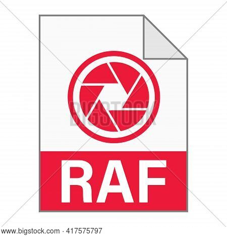 Modern Flat Design Of Raf File Icon For Web