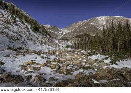 Upper Fay Lake And Ypsilon Mountain And Fairchild Mountain