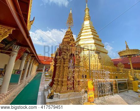 Phrae Thailand - 10 April 2021; Wat Phra That Cho Hae, The Royal Temple, Is A Sacred Ancient Temple 