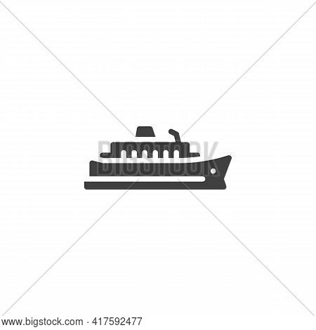 Cargo Ship Vector Icon. Filled Flat Sign For Mobile Concept And Web ...
