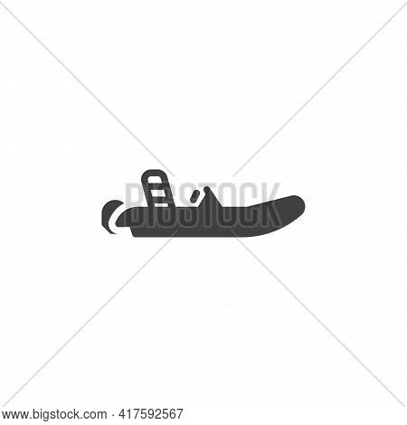 Inflatable Boat Vector Icon. Filled Flat Sign For Mobile Concept And Web Design. Motor Inflatable Bo