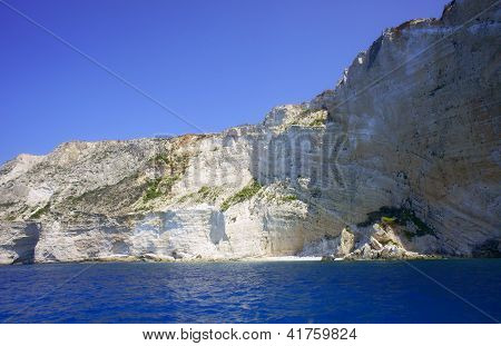 Cliff ansigt på Zakynthos island, Grækenland