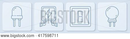 Set Line Light Emitting Diode, Electric Light Switch, Electric Transformer And Light Emitting Diode.
