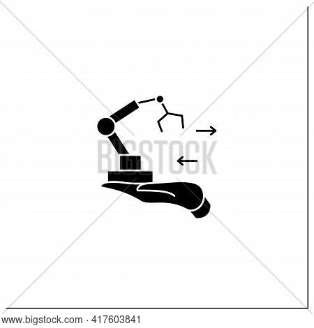 Fixed Asset Management Glyph Icon. Industrialization.tracking Fixed Assets For Purposes Of Financial