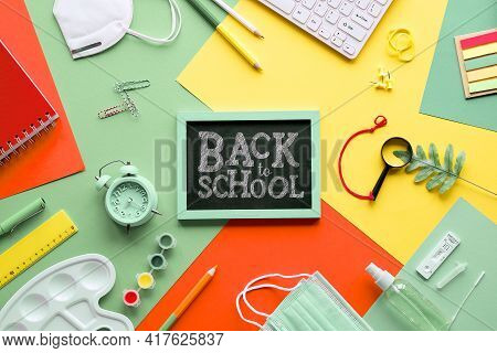 Back To School, School Reopening After Corona Pandemics Quarantine. Covid Antigen Quick Tests, Medic