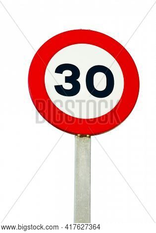 Speed limit traffic sign showing 30