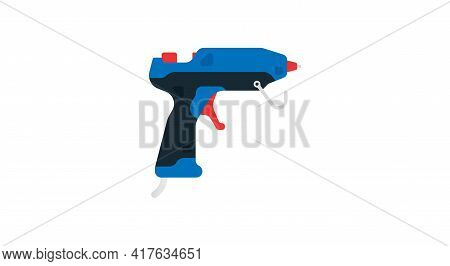 Electric Glue Gun Side View. Power Tools For Home, Construction And Finishing Work. Professional Wor