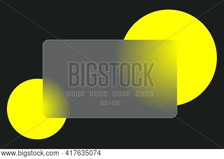 Vector Drawing. Glass Bank Card. Glass Morphism.