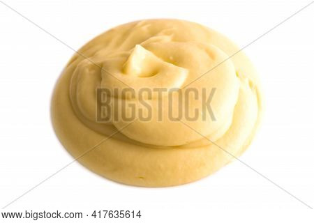 Isolated Mashed Potatoes On The White Plate