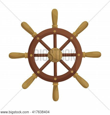 Ship Wheel Cartoon Vector Of Icon.cartoon Vector Icon Helm Of Ship. Isolated Illustration Of Wheel B