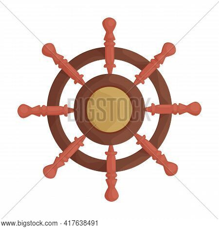 Ship Wheel Cartoon Vector Of Icon.cartoon Vector Icon Helm Of Ship. Isolated Illustration Of Wheel B