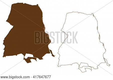 Frankfurt Oder City (federal Republic Of Germany, Urban District, State Of Brandenburg) Map Vector I