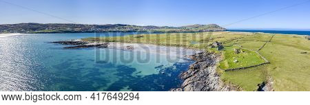 Aerial View Of Dunmore Head By Portnoo In County Donegal, Ireland.