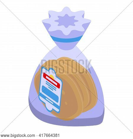 Pita Bread Package Icon. Isometric Of Pita Bread Package Vector Icon For Web Design Isolated On Whit