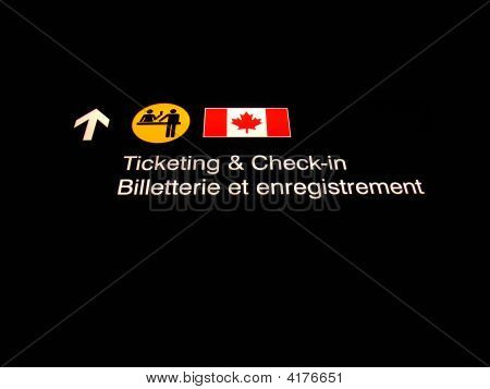Biljettförsäljning och incheckning tecken