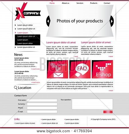 Vector nykyaikainen webdesign - Sivutemplaatti