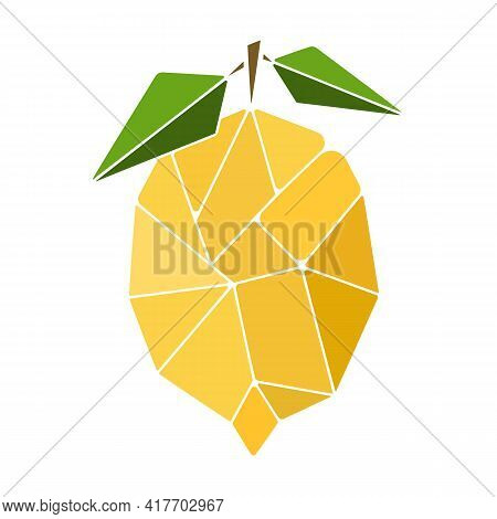 Vector Illustration Of A Lemon In A Trendy Abstract Style For Prints, Decoration Of Various Products