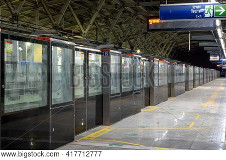 A View Of Metro Station Of Kolkata East West Metro System At Phoolbagan, Kolkata, India On April 202