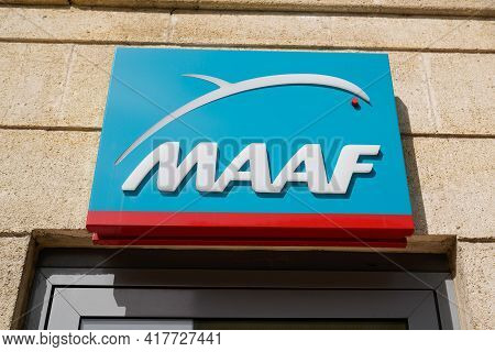 Bordeaux , Aquitaine France - 04 15 2021 : Maaf Sign Office Text And Store Brand Assurances Bank Log