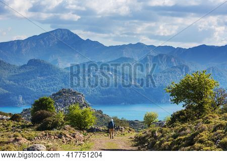 Beautiful landscapes on the Carian trail. Aegean Sea, Turkey.
