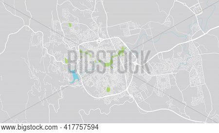 Urban Vector City Map Of Abha, Saudi Arabia, Middle East