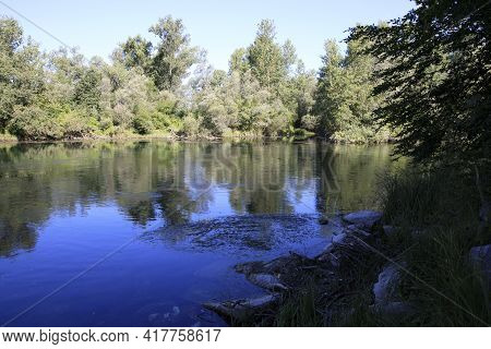 Castano Primo (mi), Italy - June 05, 2017: Ticino River, Castano Primo, Lombardy, Italy
