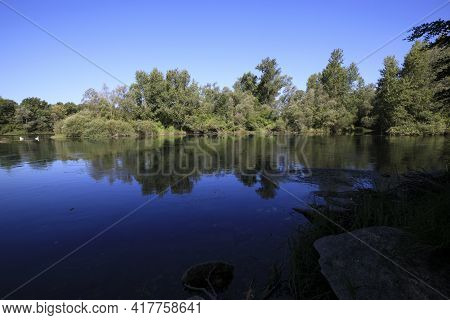 Castano Primo (mi), Italy - June 05, 2017: Ticino River, Castano Primo, Lombardy, Italy