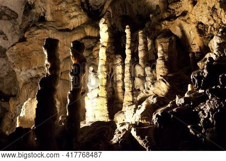 Postojna / Slovenia - December 9, 2017: World Famous Cave Postojna With Stalactites And Stalagmites,