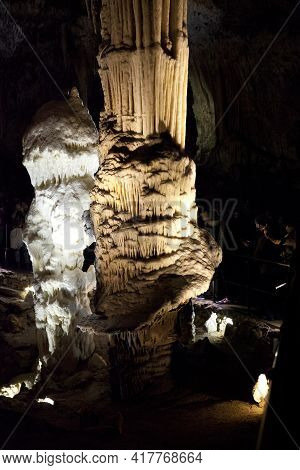 Postojna / Slovenia - December 9, 2017: World Famous Cave Postojna With Stalactites And Stalagmites,