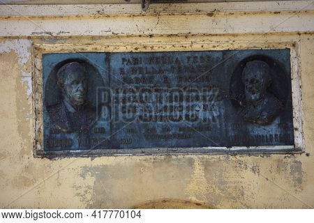 Somma Lombardo (va), Italy - September 15, 2016: The Panperduto Dike Sign On The Ticino River, Lomba