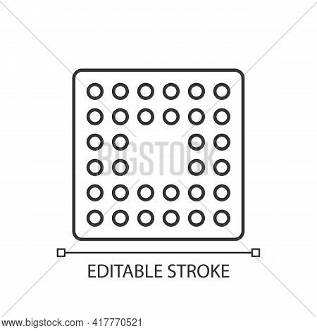 Cpu Socket Linear Icon. Mechanical Components Providing Mechanical And Electrical Connections. Thin 