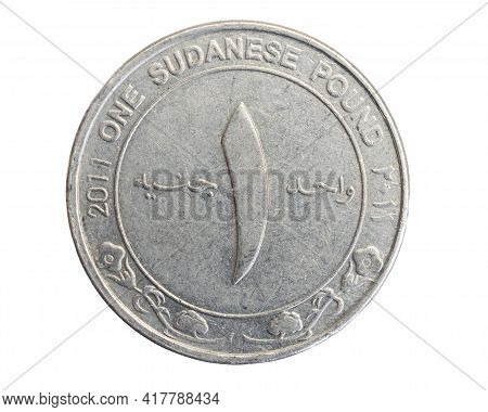 Sudan One Pound Coin On A White Isolated Background
