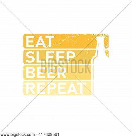 Beer Sleep Beach Repeat Icon Sign Vector T-shirt
