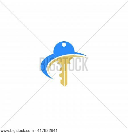 Simple Key Logo Icon Design Vector Template