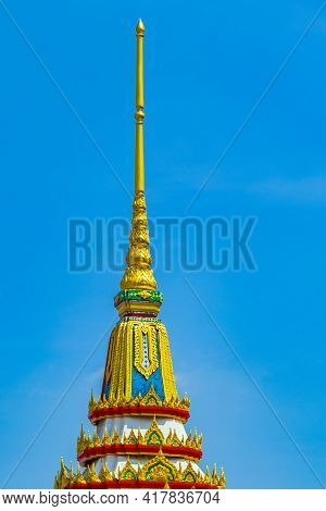 Colorful Wat Don Mueang Phra Arramluang Buddhist Temple Bangkok Thailand.