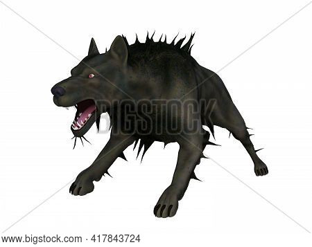 Fenrir Mythical Wolf 3d Illustration - Fenrir, Son Of Loki, Was An Symbolic Black Wolf With Immense 