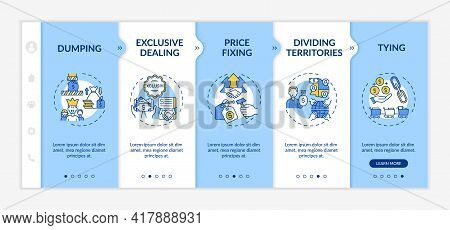 Noncompetitive Practices Onboarding Vector Template. Responsive Mobile Website With Icons. Web Page 