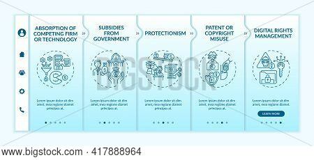 Noncompetitive Policy Onboarding Vector Template. Responsive Mobile Website With Icons. Web Page Wal
