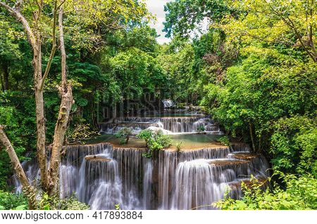 Landscape Of Huai Mae Khamin Waterfall Srinakarin National Park At Kanchanaburi Thailand.huai Mae Kh