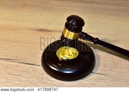 Judge Hammer And Btc Gold Crypto Coin. Justice Courtroom. Ripple Demands Bitcoin And Ethereum Docs F