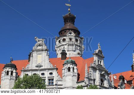 Leipzig City Hall. Architecture In Germany. New City Hall (neues Rathaus) In Historicism Architectur