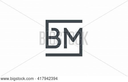 Square Bm Logo Concept On White Background.