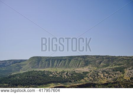Beautiful Landscape In The Maale Hamat Gader Mountains In The Yarmouk River Valley